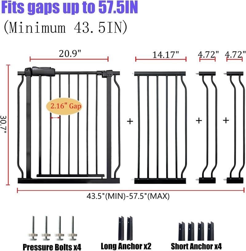 Vothco Extra Wide Auto Close Baby Gate - Image 2